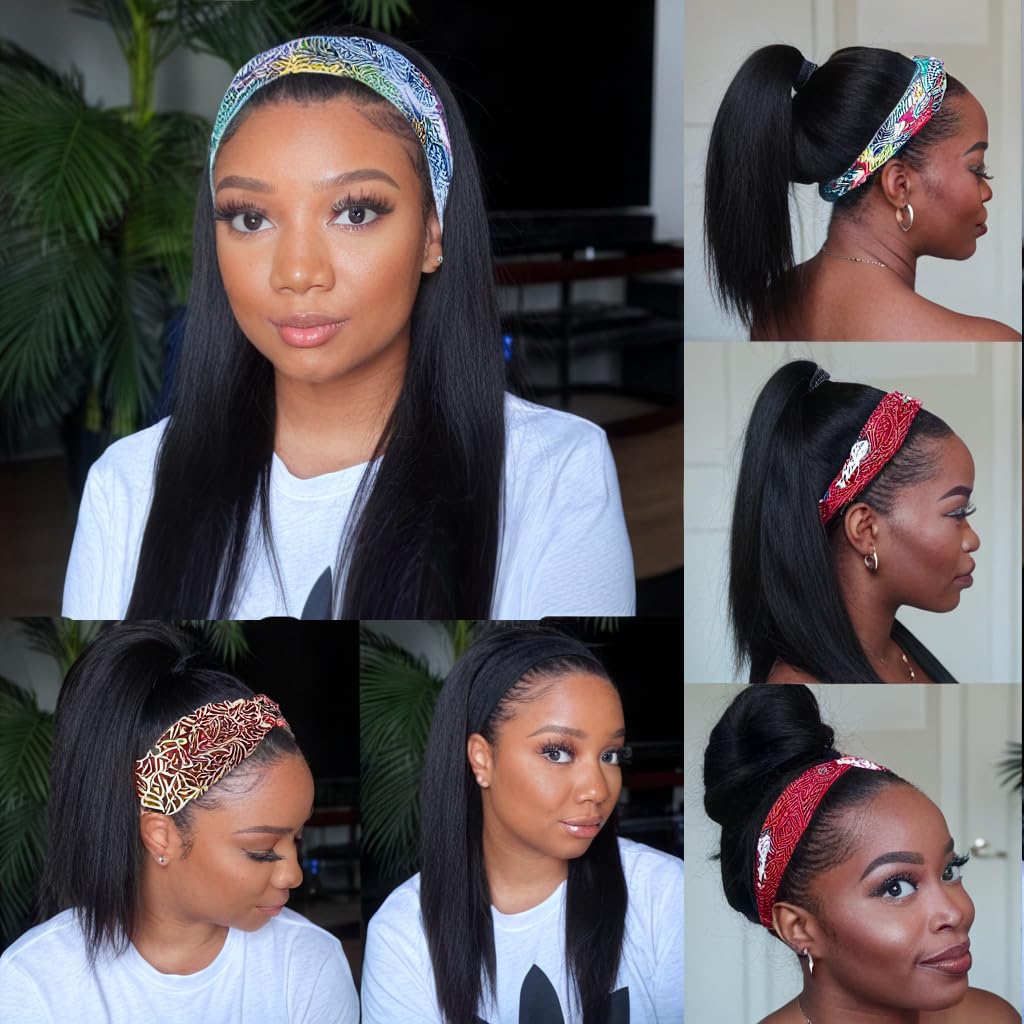 Unvizossa headband wig straight 18inch cap-detail shows comfortable design