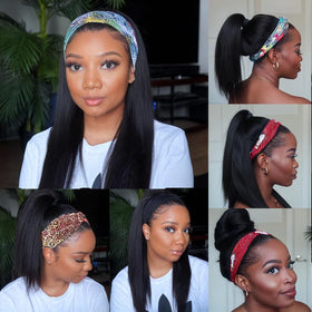 Unvizossa headband wig straight 18inch cap-detail shows comfortable design