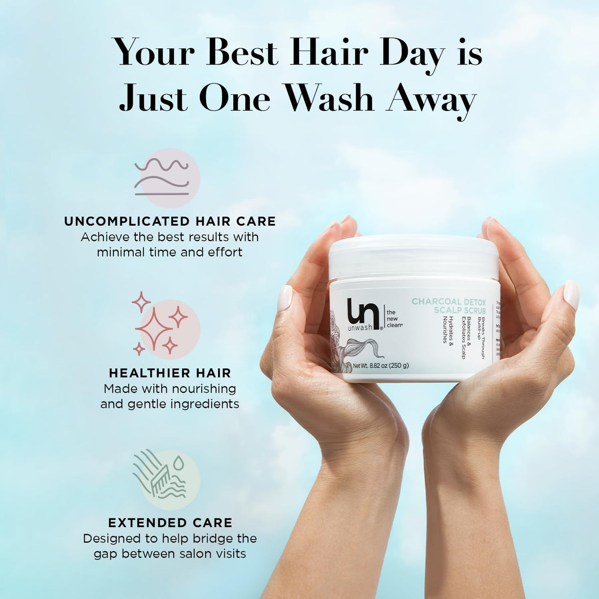 Unwash Charcoal Detox Scrub massage application for soothing cleansing ritual.