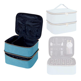 UOZL nail polish organizer front view with compact storage for up to 30 bottles.