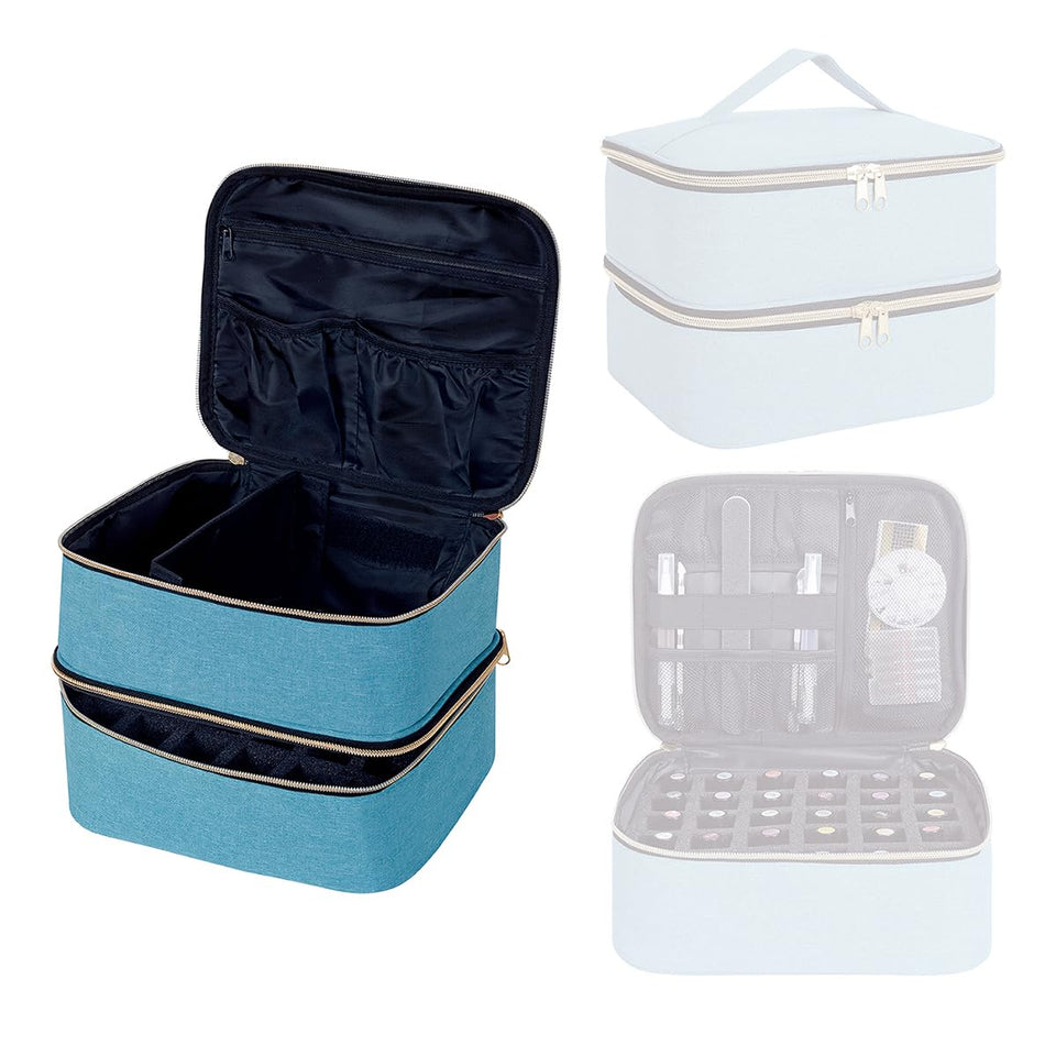 UOZL nail polish organizer front view with compact storage for up to 30 bottles.