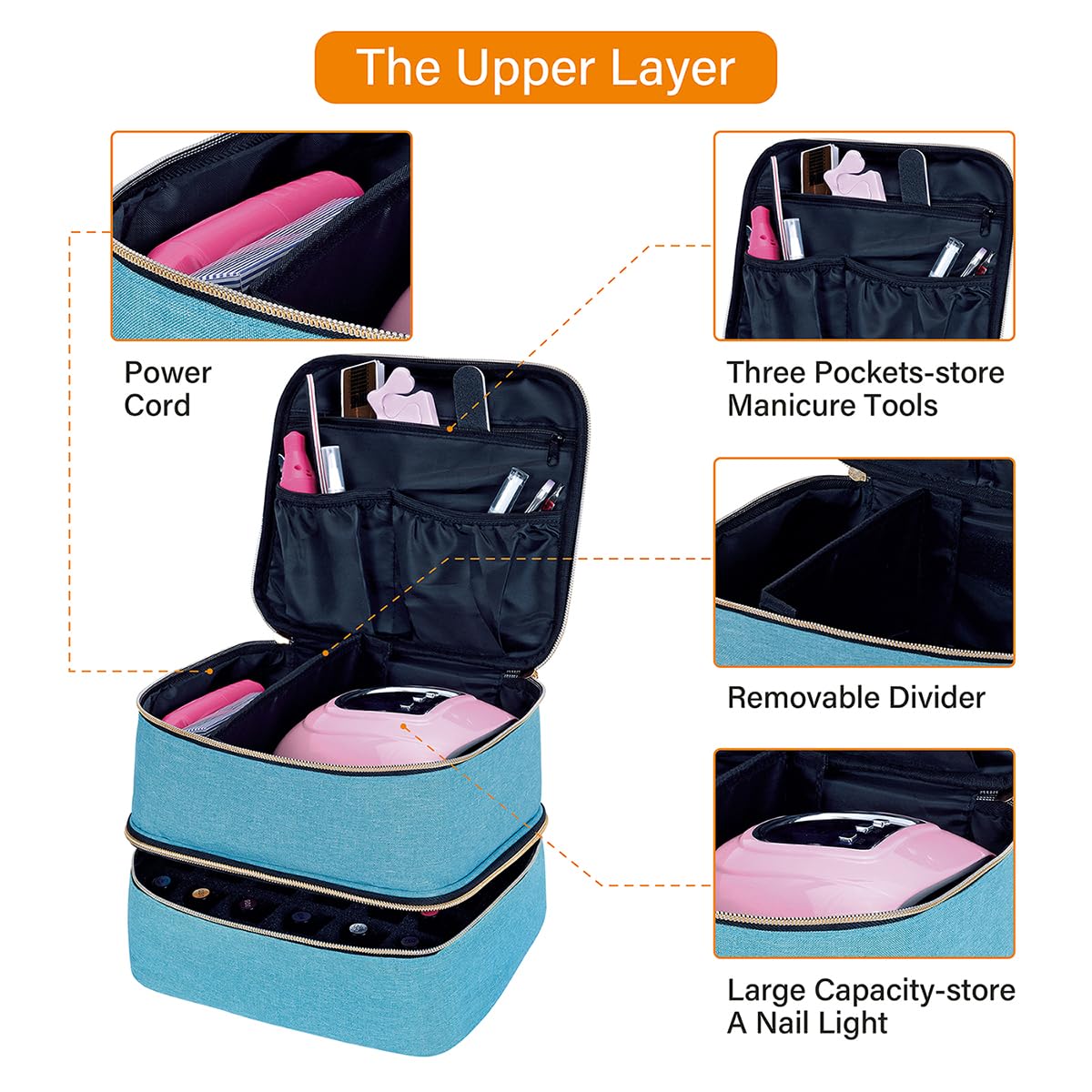Interior soft padding protects bottles during travel and daily use.