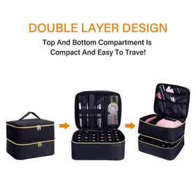 UOZL Nail Polish Organizer durable polyester fabric provides sturdy everyday use
