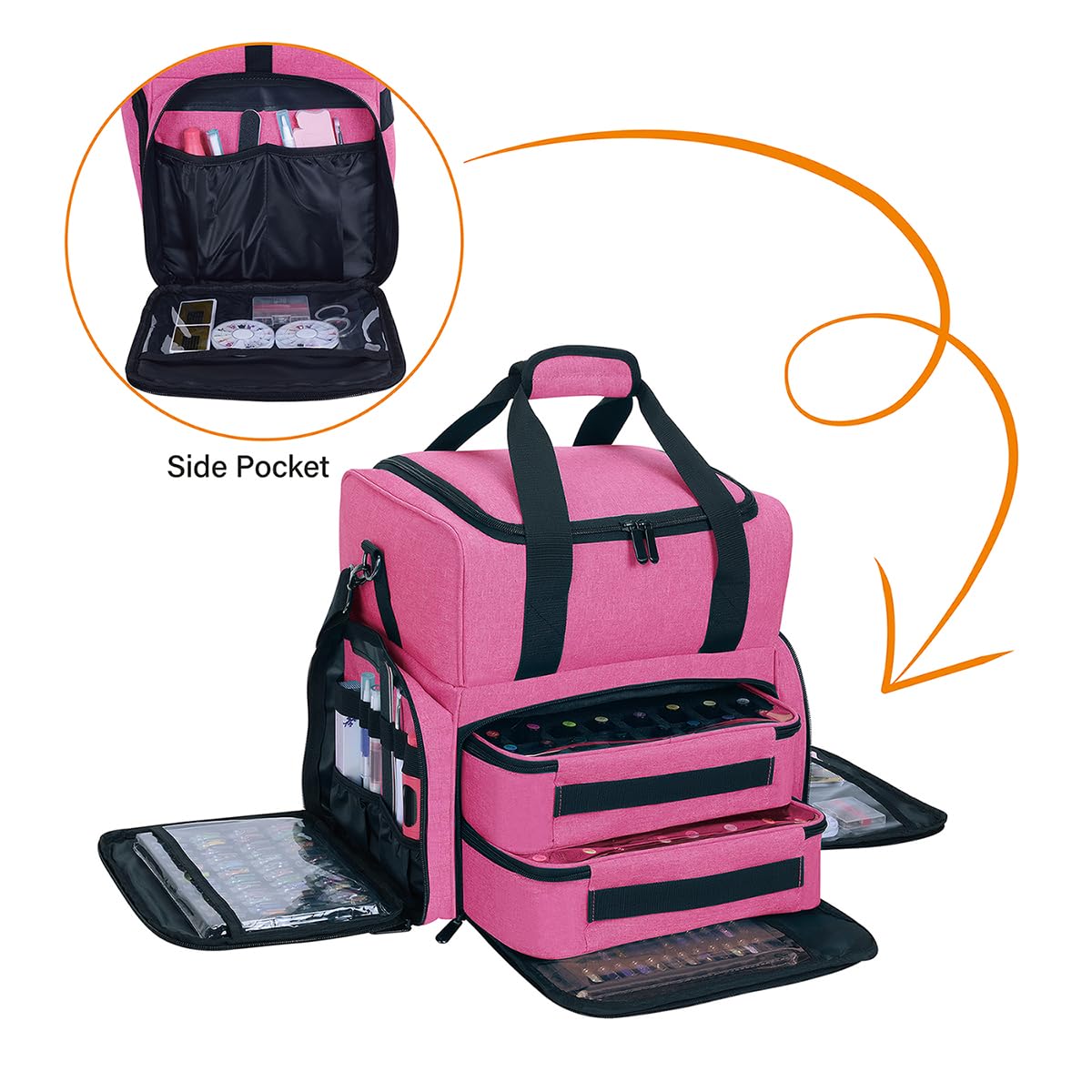 UOZL nail polish organizer removable pouches for flexible transport.