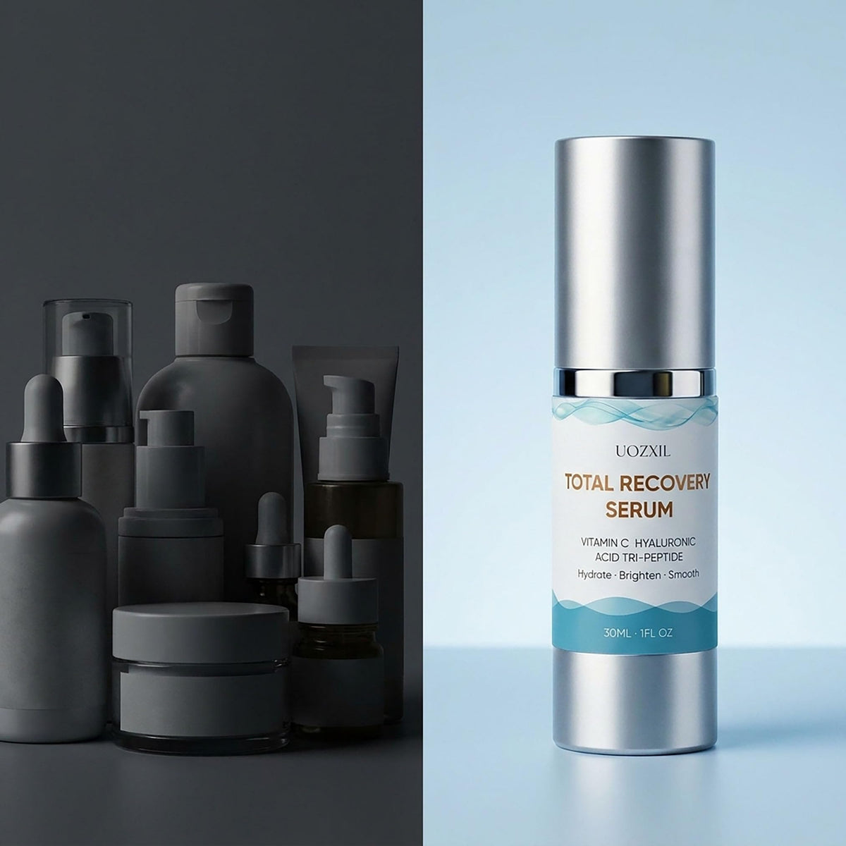 UOZXIL Total Recovery Serum application dropper for even tone