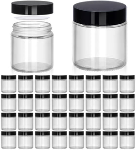 UPBUD 4oz clear glass jar with lid for travel-friendly skincare