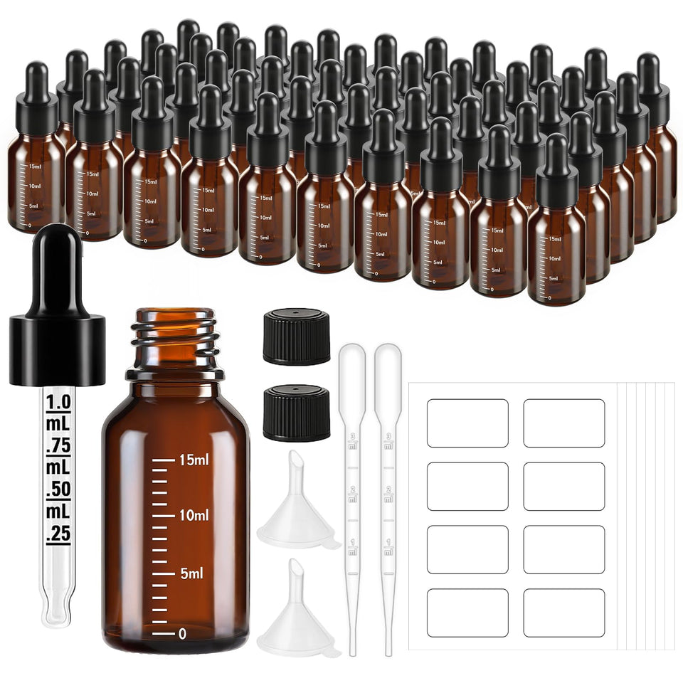 UPBUD 15ml amber glass dropper bottle for light-sensitive oils and serums