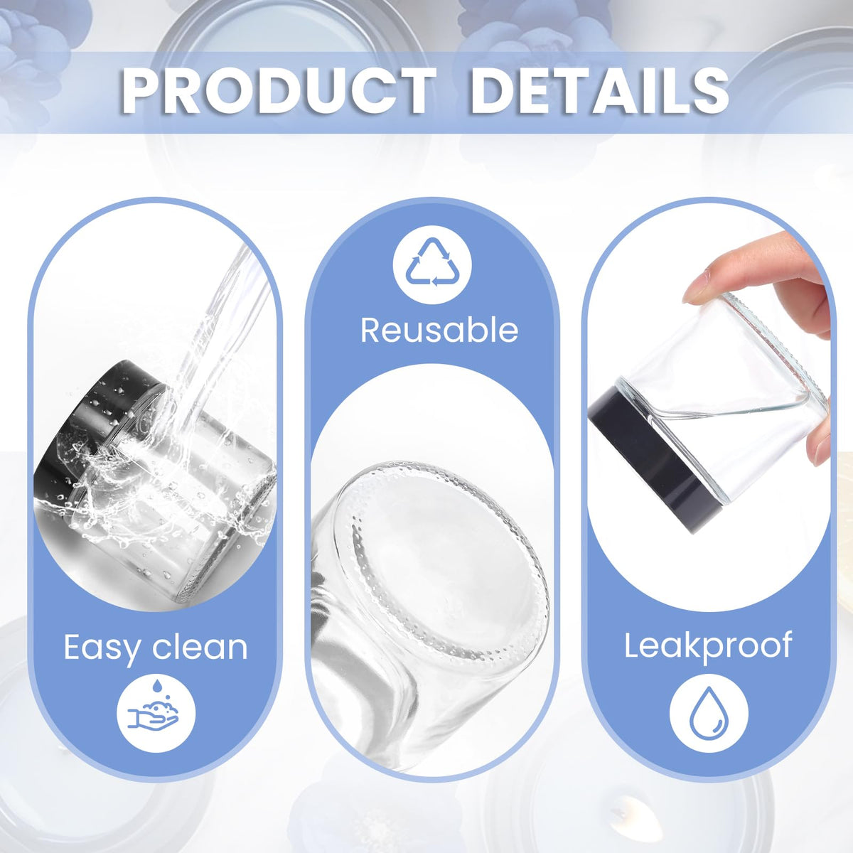 UPBUD easy-fill wide-mouth jars simplify product transfer