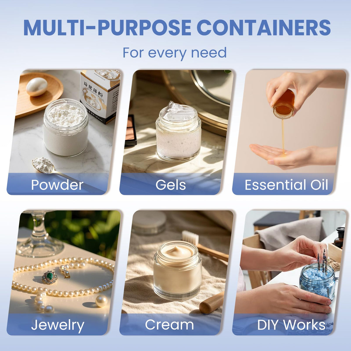 UPBUD wide-mouth glass jar ideal for easy filling and cleaning
