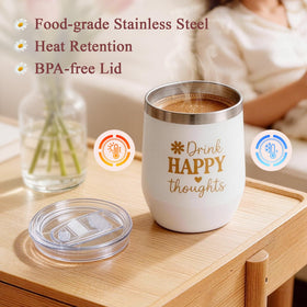 UPCERA 12 oz insulated tumbler keeps drinks warm