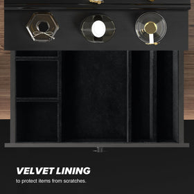 upcessory Cologne Organizer bottom drawer stores watches and accessories safely.