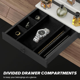 Upcessory Cologne Organizer with plush felt lining protects bottles and valuables.