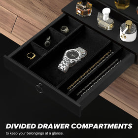 upcessory Cologne Organizer hidden compartment with magnet lid keeps valuables secure.