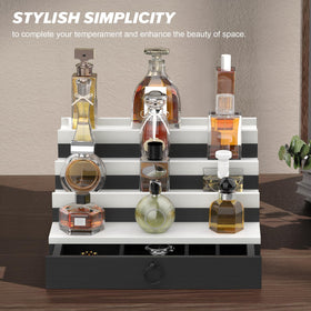 Upcessory versatile storage for perfumes, watches, sunglasses, and more.