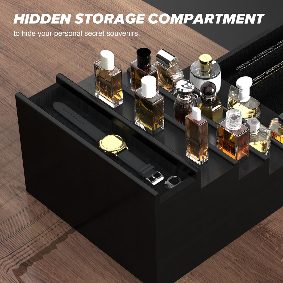 upcessory Cologne Organizer plush lining protects delicate bottles from scratches.