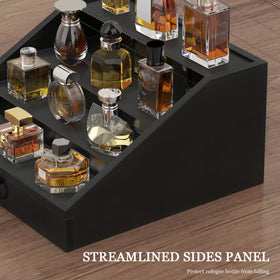 upcessory linen drawer storage with divider, organized jewelry and accessories.