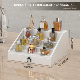 upcessory wooden cologne organizer features modern design for stylish dressers