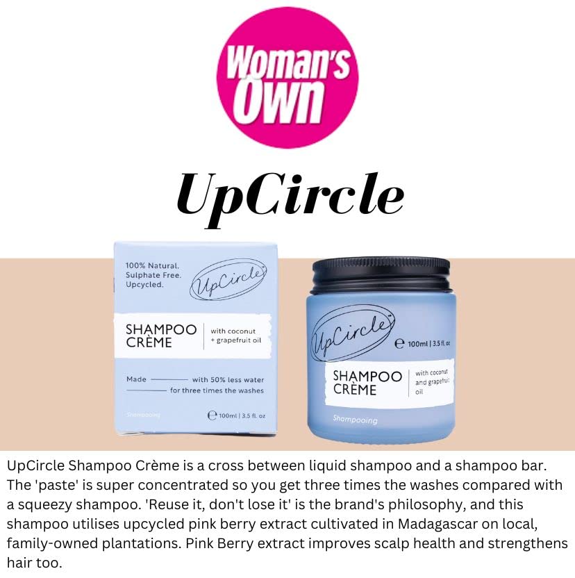 UPCIRCLE Shampoo Crème in glass jar packaging supports sustainability.