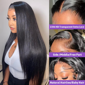 UPIGUILK HD transparent lace front detail blends with skin tone