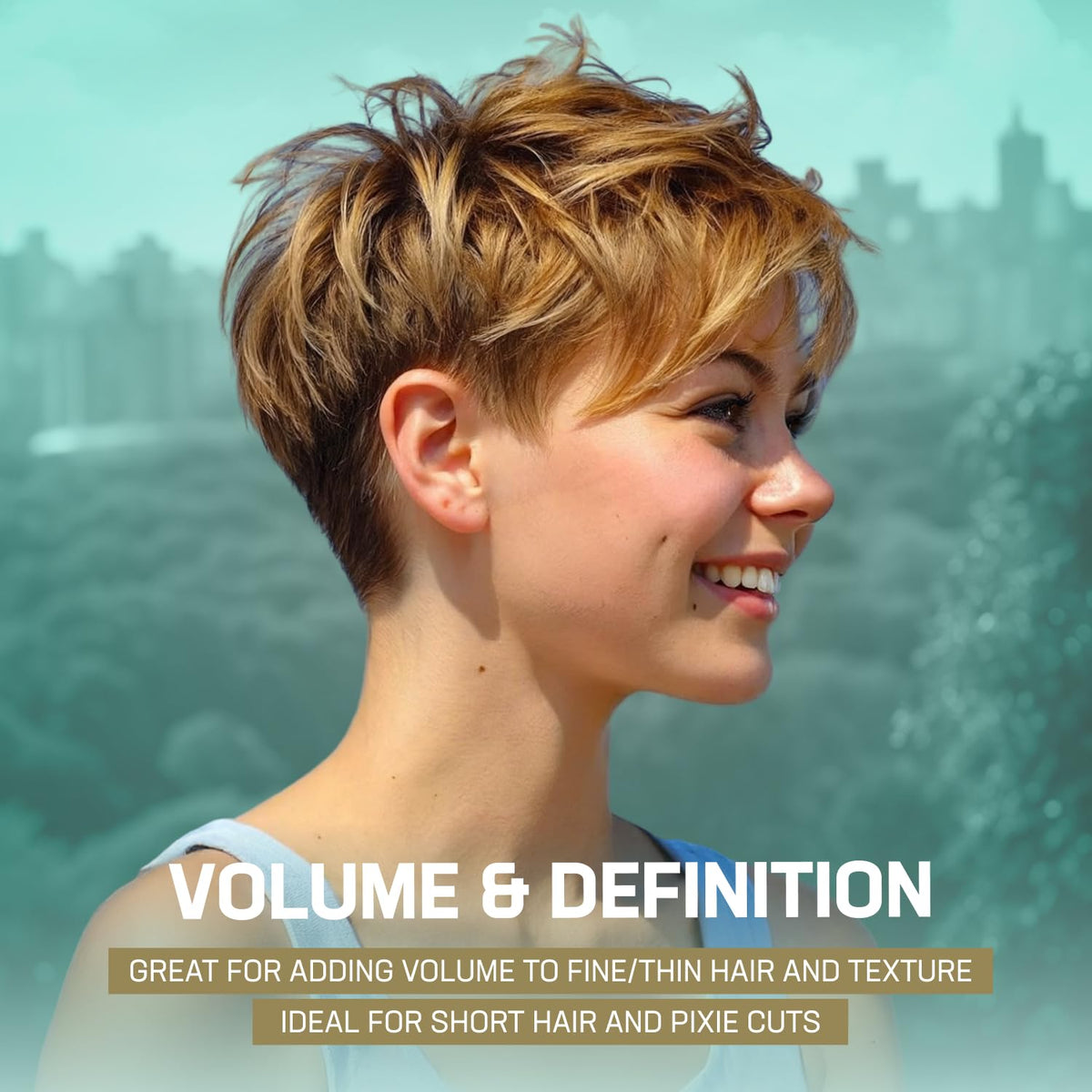 Uplift Provisions Styling Compound on-hair demonstration highlights easy wash-out.