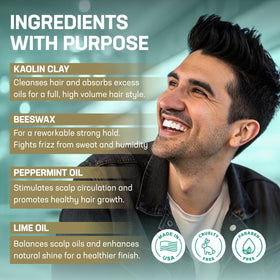 Uplift Provisions Styling Compound peppermint-lime scent adds refreshing lift.
