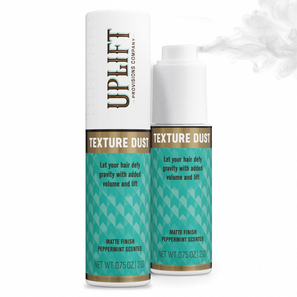 Uplift Texture Dust packaging promotes premium styling powder for easy volume and texture.