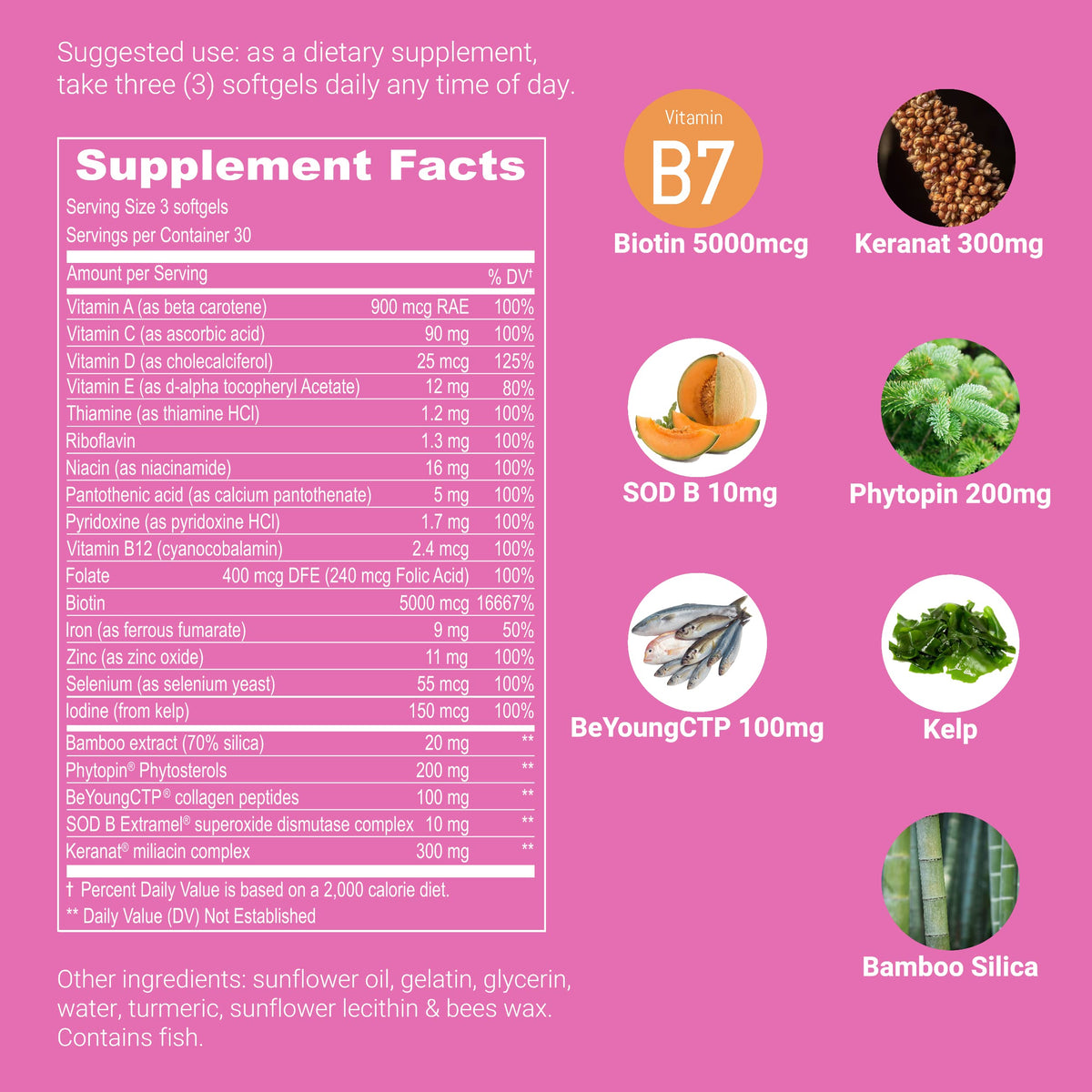 UpNourish Vitamin complex capsule for hair, nails, skin radiance.