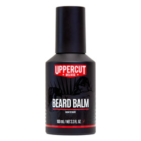 Uppercut Deluxe beard balm bottle with light hold for medium to long beards.