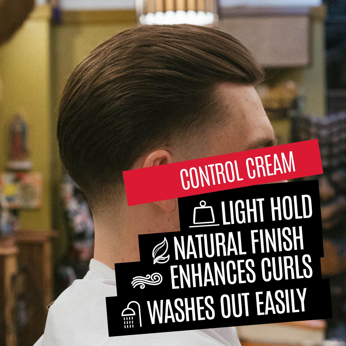 Uppercut Deluxe Control Cream applied to damp hair for pre-styling prep
