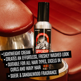 Uppercut Deluxe Control Cream hands application for even distribution