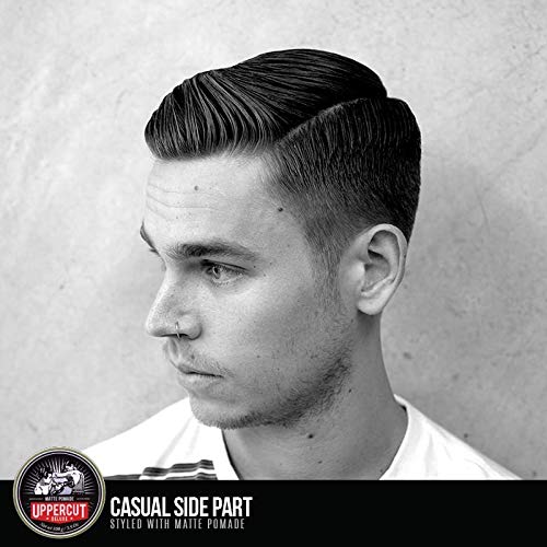 Uppercut Deluxe Matte Pomade barber-crafted quality suited for home or barbershop use.