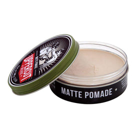 Uppercut Deluxe Matte Pomade textures hair for flexible, medium-hold styling without shine.