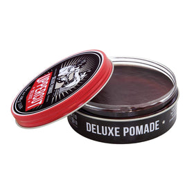 Uppercut Deluxe pomade jar close-up emphasizing easy washout after styling