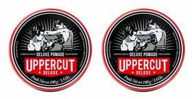 Uppercut Deluxe pomade jar close-up showing strong hold for classic styles