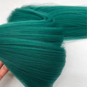 UPruyo Teal box braids with pret stretched hair ready to install
