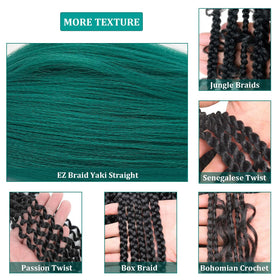 UPruyo Teal knotless braiding hair close-up highlighting soft texture