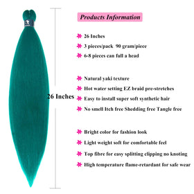 UPruyo Teal yaki texture braiding hair close view for natural-looking braids