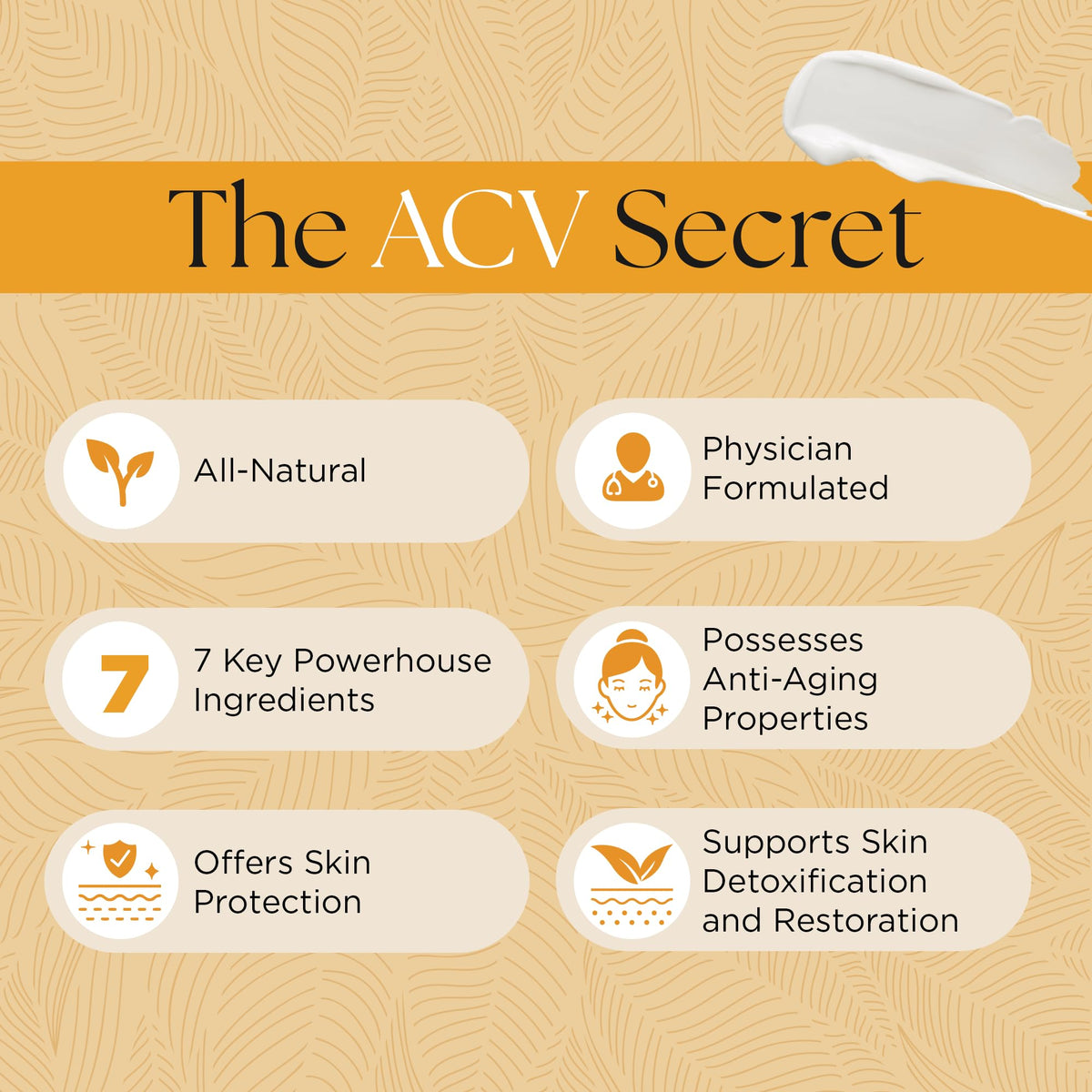 UpWellness ACV Secret moisturizer label closeup highlights natural ingredients.