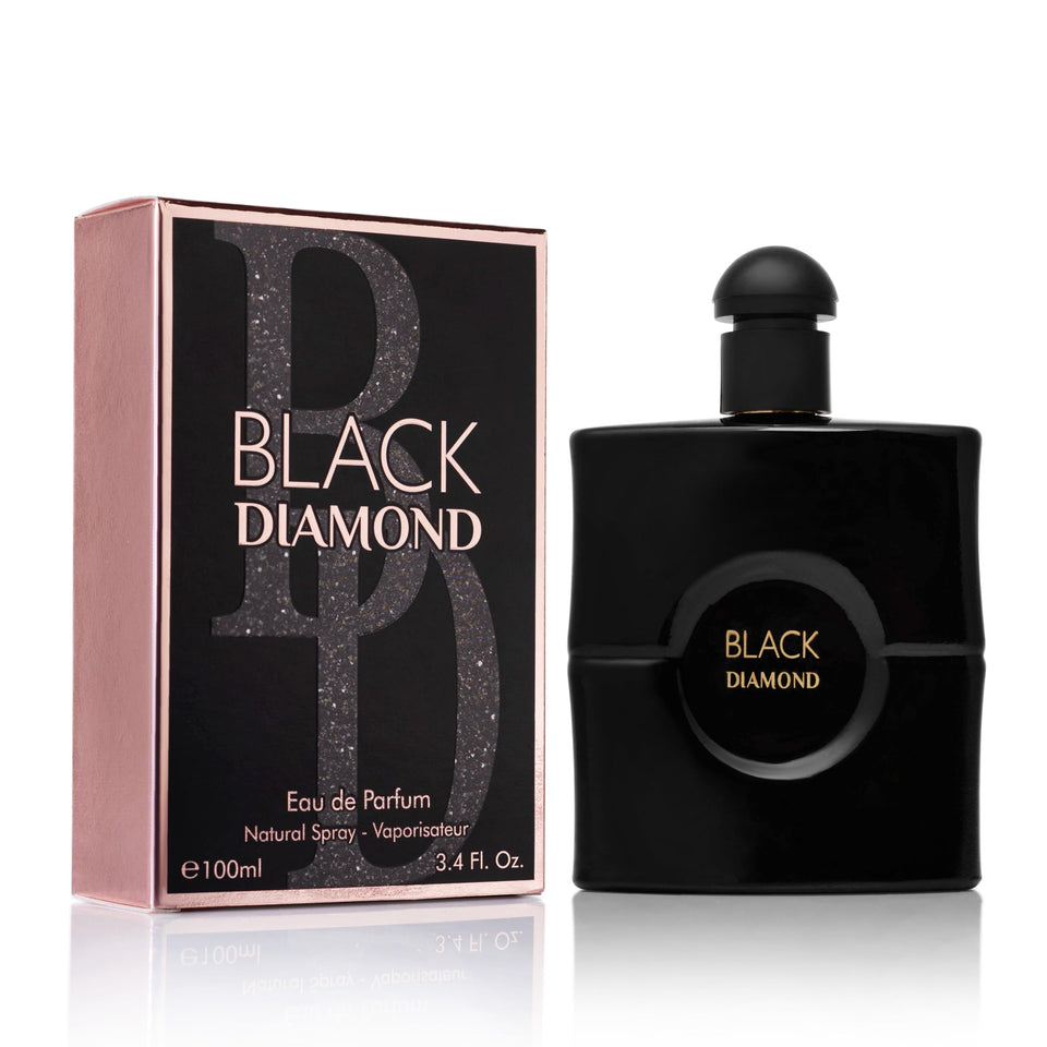 Urban Collection Black Diamond for Women bottle closeup showcases luxurious packaging and design.