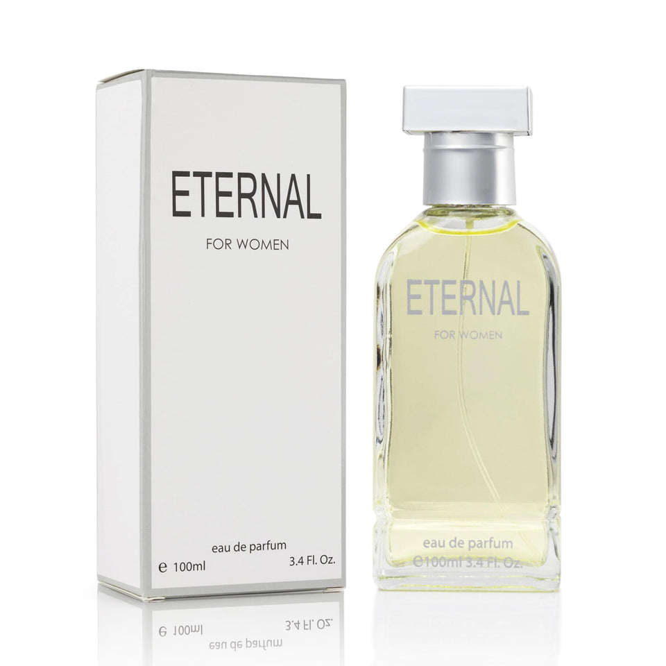 URBAN COLLECTION Eternal for Women bottle front shows citrus floral musk for daily freshness.