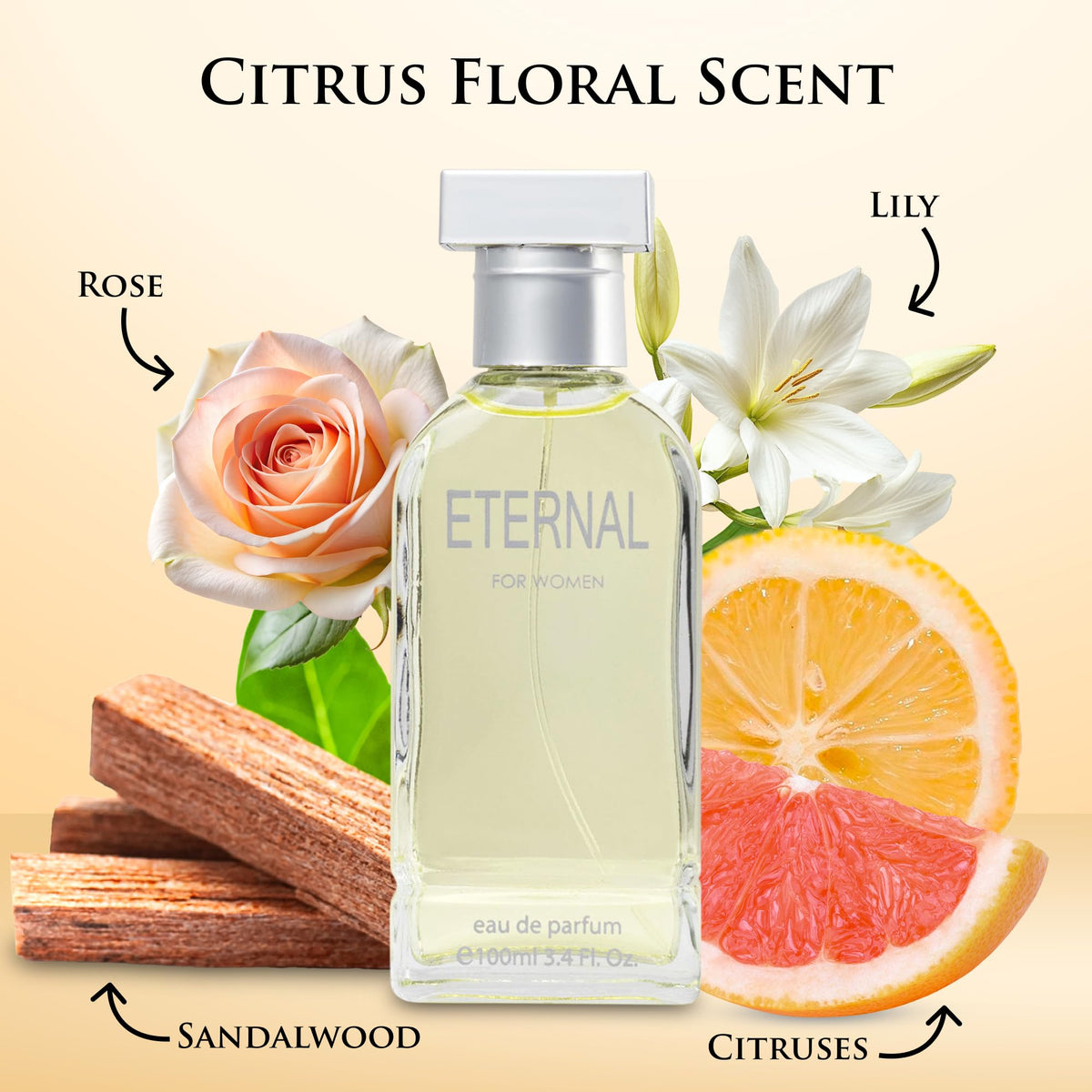 URBAN COLLECTION Eternal for Women bottle side suggests versatile wear from day to night.