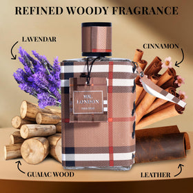 Mr London amber-wood tones image highlights warm, confident presence.