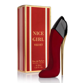 URBAN COLLECTION Nice Girl Velvet bottle close-up highlighting amber floral tones for daily wear