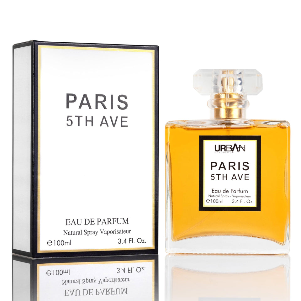 URBAN COLLECTION Paris 5th Avenue bottle front, timeless daily luxury.