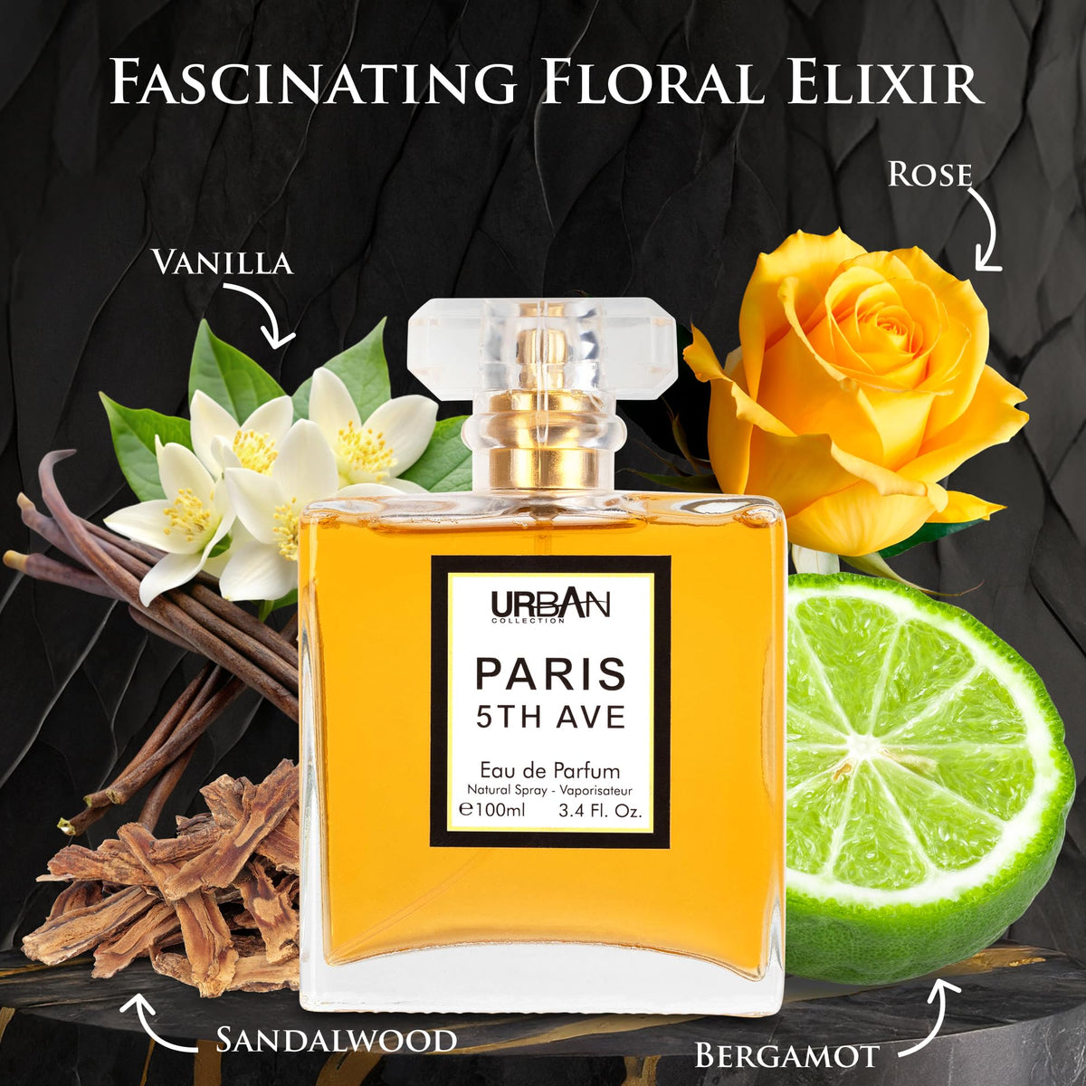 URBAN COLLECTION Paris 5th Avenue floral notes overview, aldehydes and neroli blend.