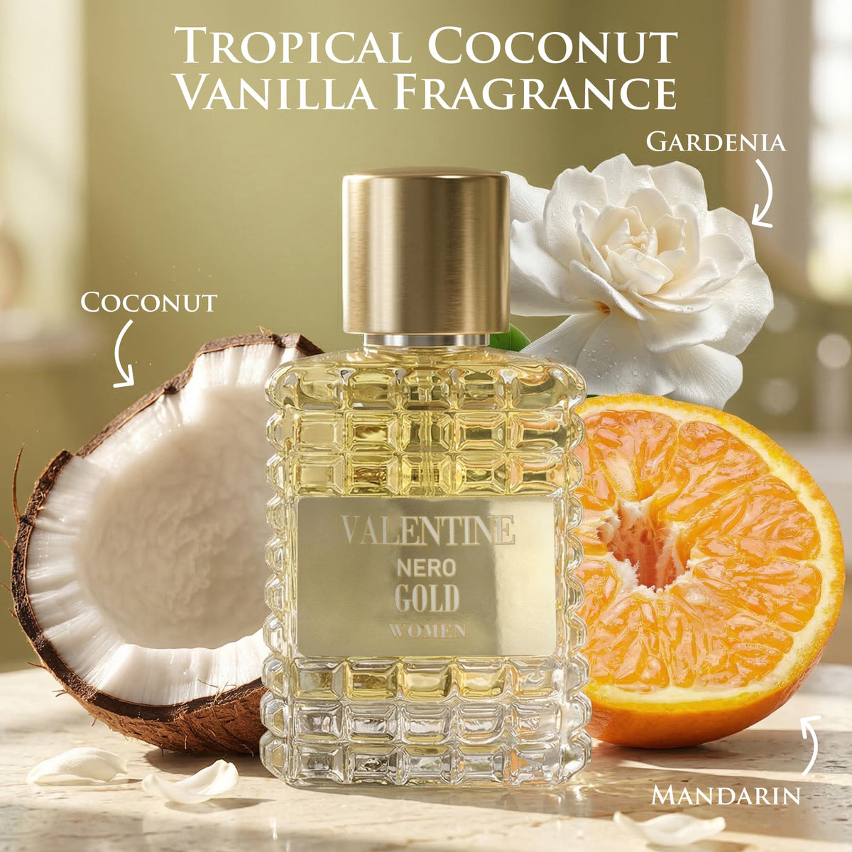 URBAN COLLECTION Valentine Nero Gold spray action releasing fragrance for day-to-night wear