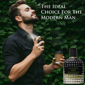Urban Collection Valentine Nero Xtravagant bottle back with vetiver base hints.