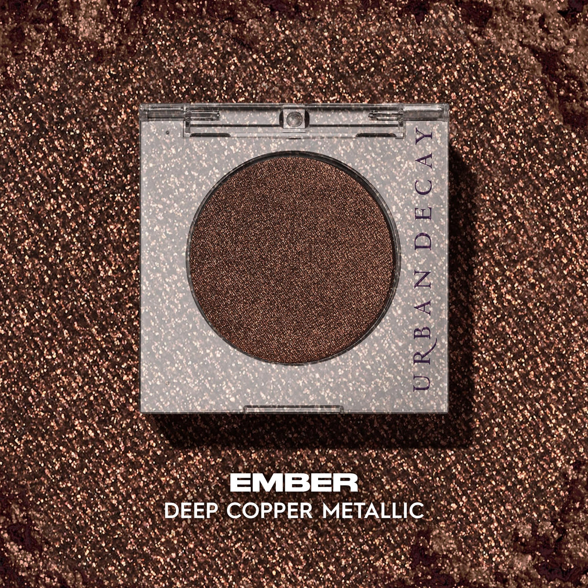Urban Decay 24/7 Eyeshadow Ember close-up highlights velvety texture and crease-free wear