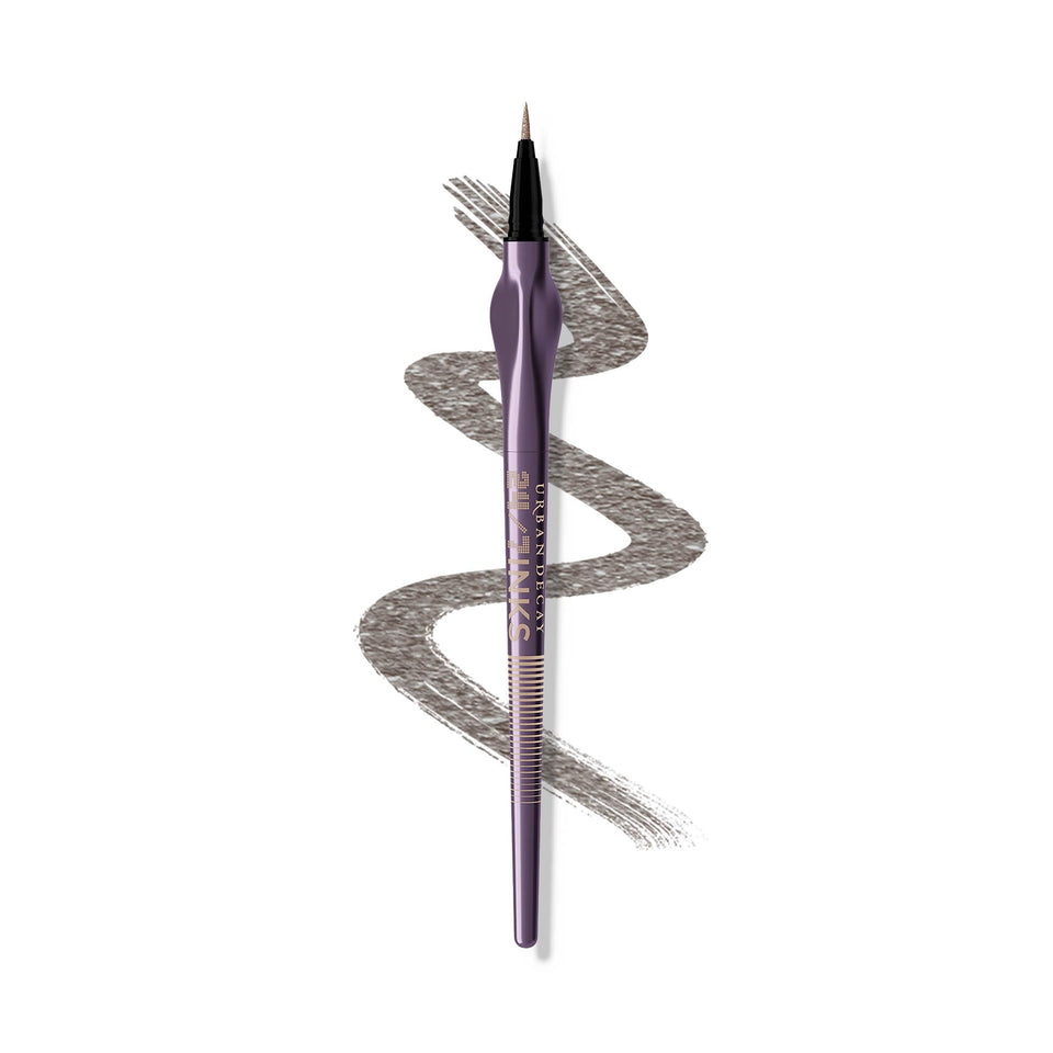 Urban Decay 24/7 Inks Oil Slick bottle with gunmetal shimmer, long-lasting color