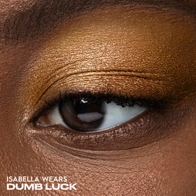 Urban Decay 24/7 Dumb Luck swatch application demonstrates smooth, crease-free payoff